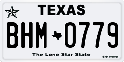 TX license plate BHM0779