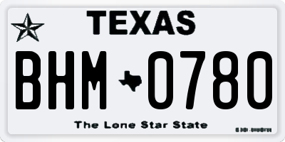 TX license plate BHM0780