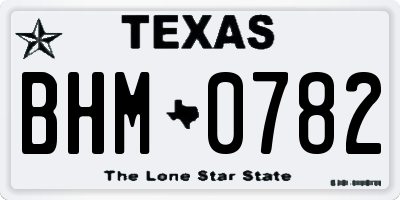 TX license plate BHM0782