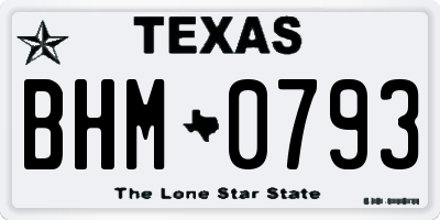 TX license plate BHM0793