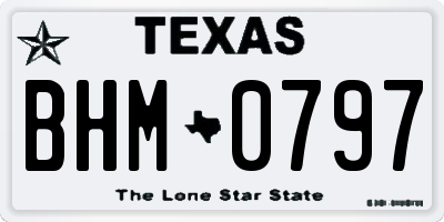 TX license plate BHM0797