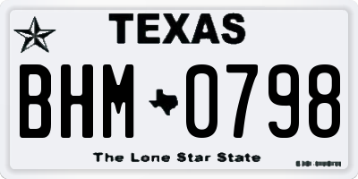 TX license plate BHM0798