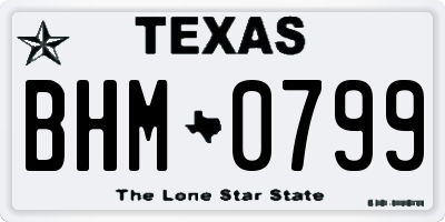 TX license plate BHM0799