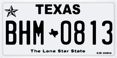 TX license plate BHM0813