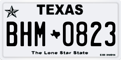 TX license plate BHM0823