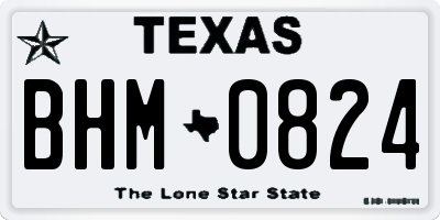 TX license plate BHM0824