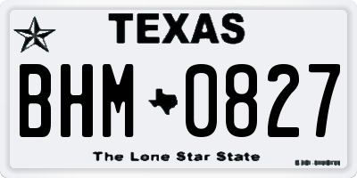 TX license plate BHM0827