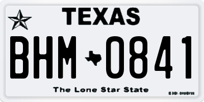 TX license plate BHM0841