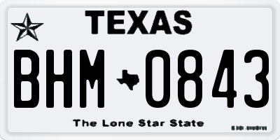 TX license plate BHM0843