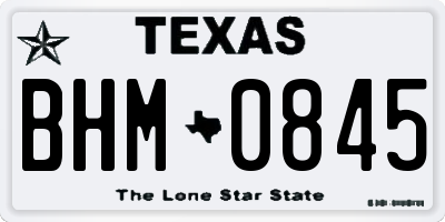 TX license plate BHM0845