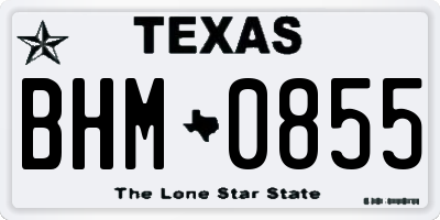 TX license plate BHM0855