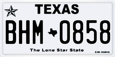 TX license plate BHM0858