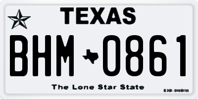 TX license plate BHM0861