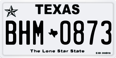 TX license plate BHM0873