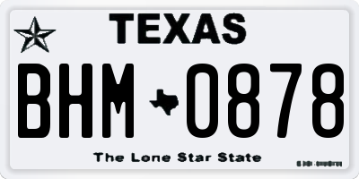 TX license plate BHM0878