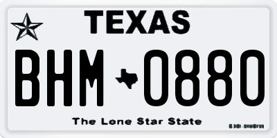 TX license plate BHM0880