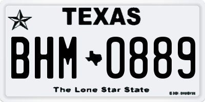 TX license plate BHM0889