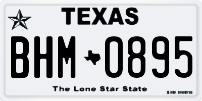 TX license plate BHM0895
