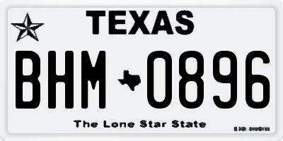 TX license plate BHM0896