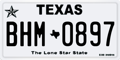 TX license plate BHM0897