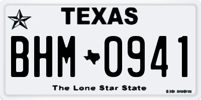 TX license plate BHM0941