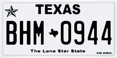 TX license plate BHM0944
