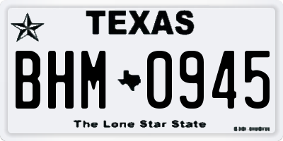 TX license plate BHM0945