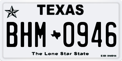 TX license plate BHM0946