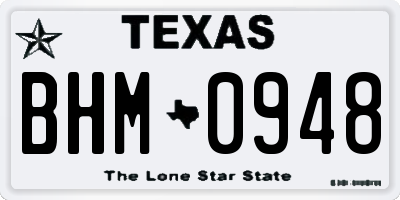 TX license plate BHM0948
