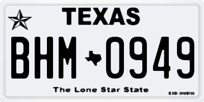 TX license plate BHM0949