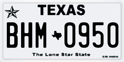 TX license plate BHM0950