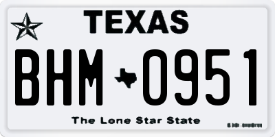TX license plate BHM0951