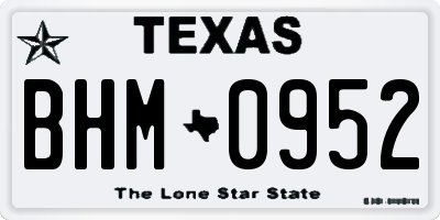 TX license plate BHM0952