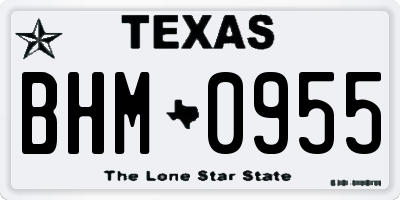 TX license plate BHM0955