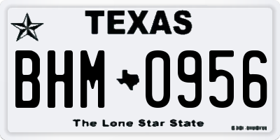 TX license plate BHM0956