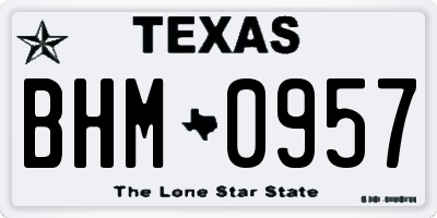TX license plate BHM0957