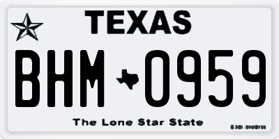 TX license plate BHM0959
