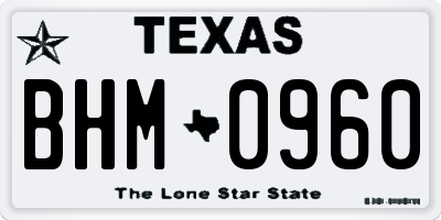 TX license plate BHM0960