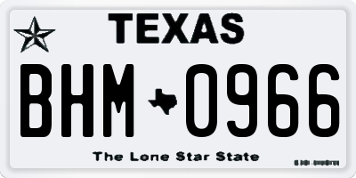 TX license plate BHM0966