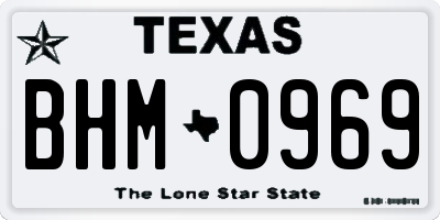TX license plate BHM0969