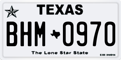 TX license plate BHM0970