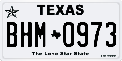TX license plate BHM0973