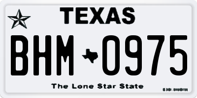 TX license plate BHM0975