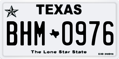 TX license plate BHM0976