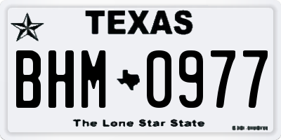 TX license plate BHM0977