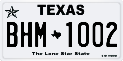 TX license plate BHM1002