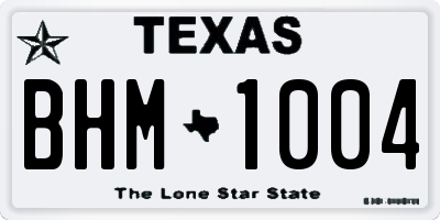 TX license plate BHM1004