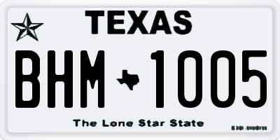 TX license plate BHM1005