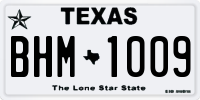 TX license plate BHM1009