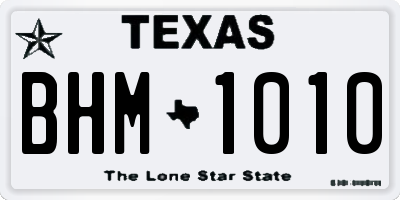 TX license plate BHM1010